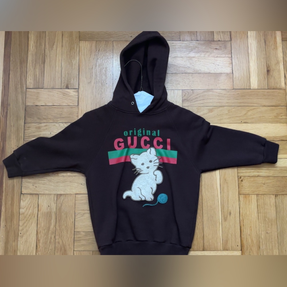 Gucci Black Hoodie with Mouse and Colorful Accents Size 4T